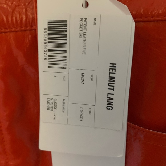 Helmut Lang Patent Leather Skirt - “Magma” - Picture 4 of 5